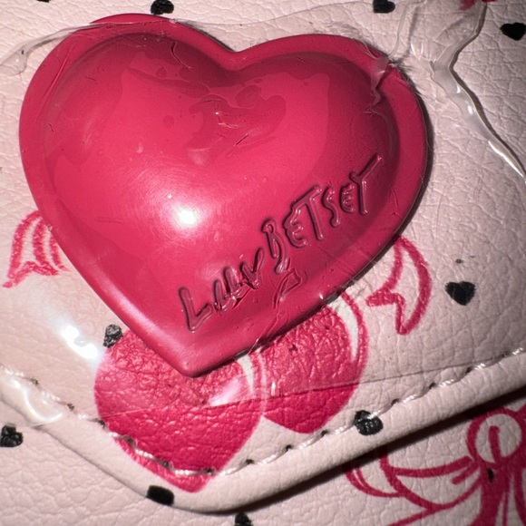 Betsey Johnson Pink Heart and Bow Wallet - Picture 2 of 6